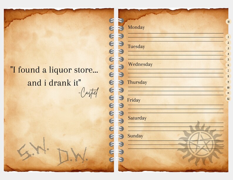 SUPERNATURAL 2024 Planner. Quotes. Digital Planner. Digital Journal PDF ...