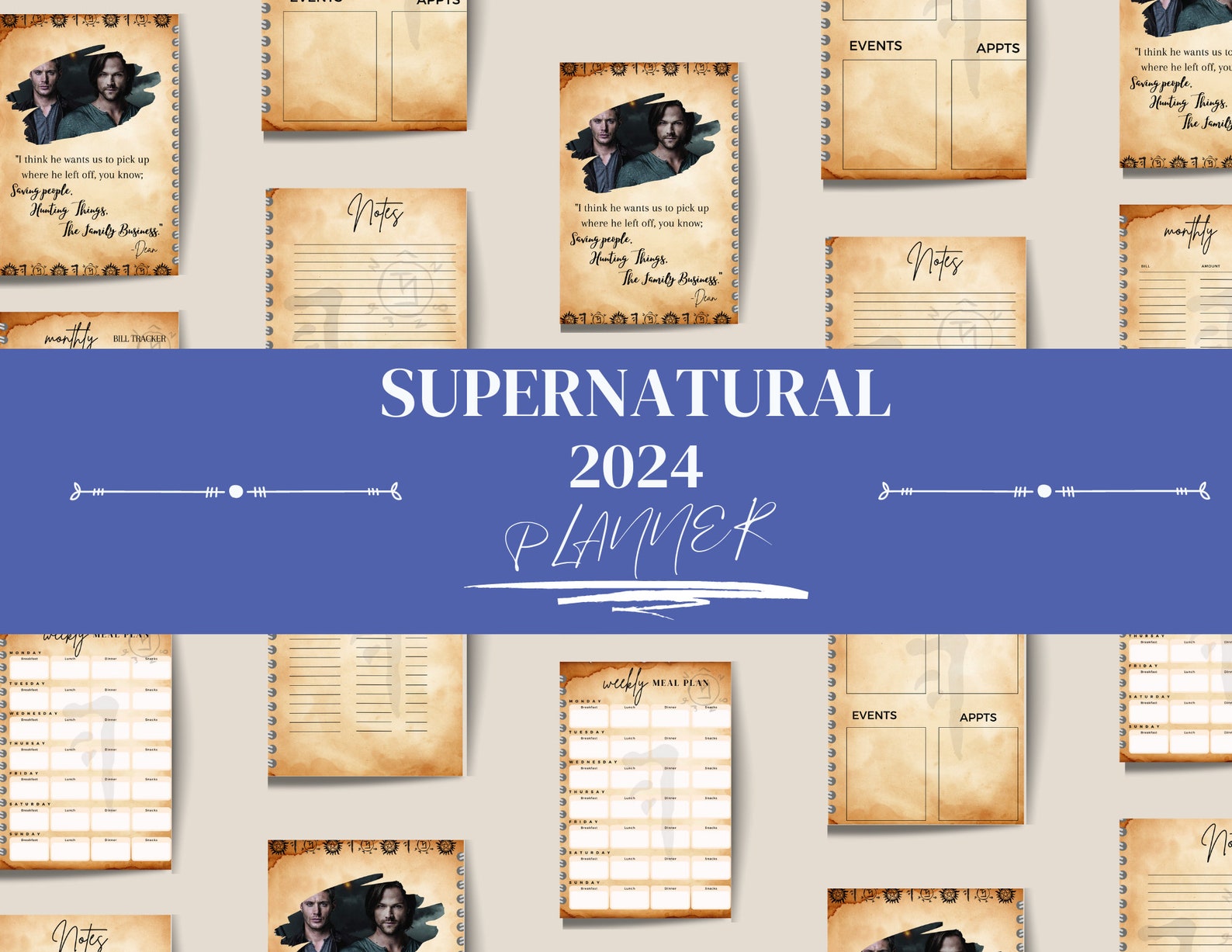 SUPERNATURAL 2024 Planner. Quotes. Digital Planner. Digital Journal PDF ...