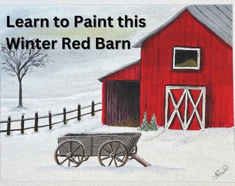 Winter Red Barn Tutorial