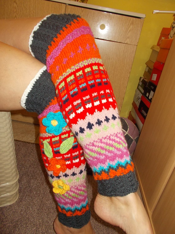colorful leg warmers