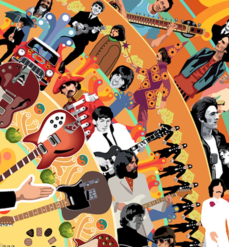 Mandala George Harrison Print. the Beatles Poster Gift. Pop | Etsy