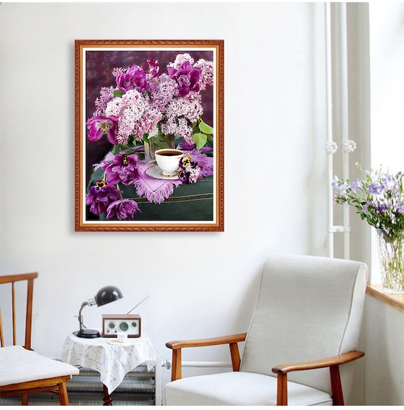 5D Flower Diamond Painting Full Square Rhinestone Handmade 