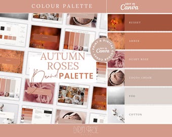 Premium herfstkleuren | Kleurenpalet met CMYK-, RGB- en hexadecimale codes | Designerbranding voor kleine bedrijven | Palet bruin en oranje