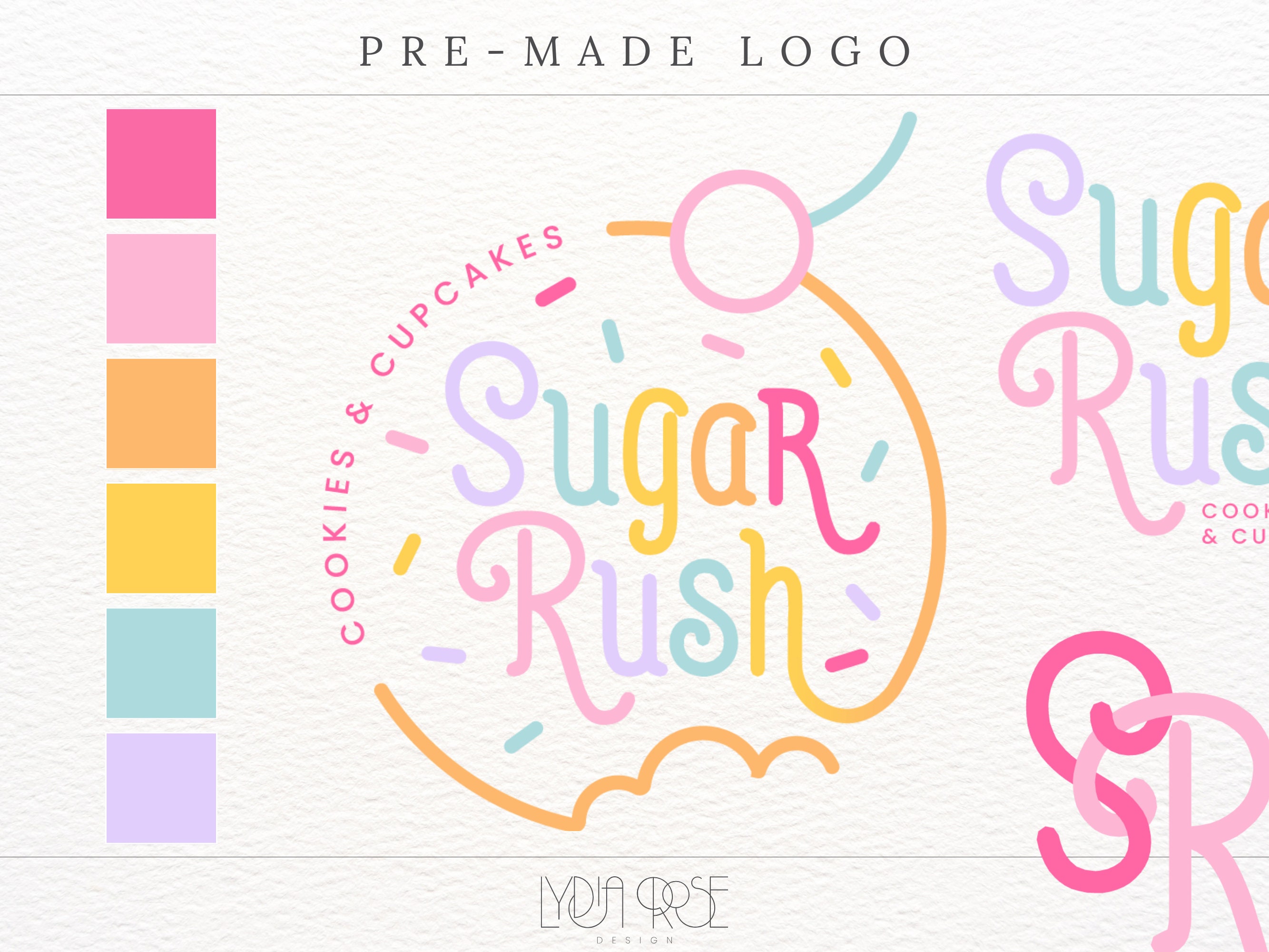 Pre-Made Rainbow Bakery Logo | Designer Bakery Logo | Logo Design | Cake Business Logo Design | Cookie Logo | Cake Logo | Rainbow Logo | Fun