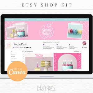 Etsy Listing Mockup Templates for Canva | Bakery Etsy Templates | Digital Product Mockups | Etsy Listing Canva Templates | Small Business