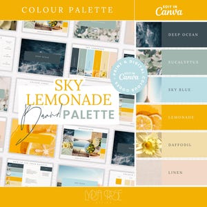 Premium Colour Palette | Summer Colour Palette with CMYK, RGB & Hex Codes | Designer Branding Small Businesses | Yellow Sunshine Palette