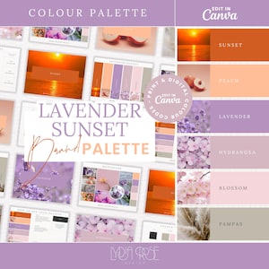 Paleta de colores lavanda melocotón: Plantilla para diseño de marca (Canva)