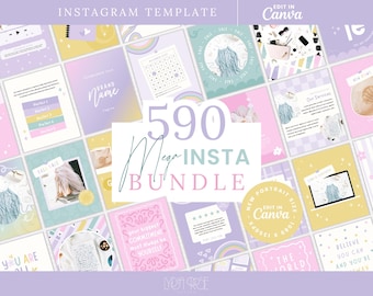 Pastel Instagram Templates: 590 Canva Designs for Soft Branding
