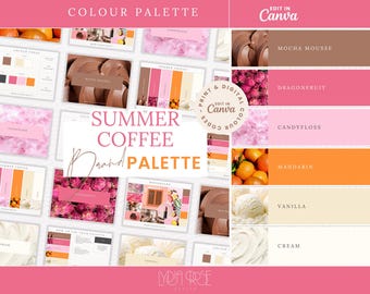 Summer Coffee Brand Color Palette: Canva Template with Hex Codes (Digital Download
