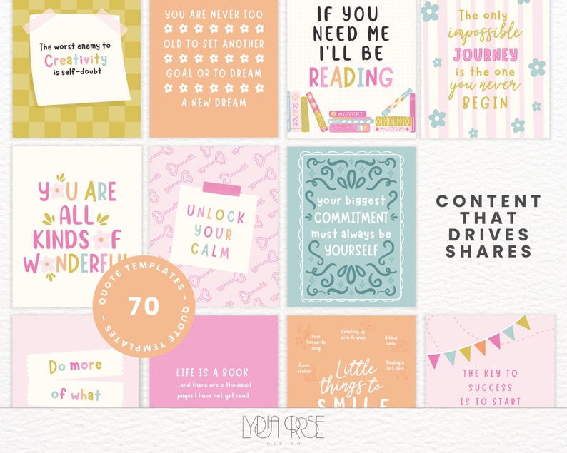 Rainbow Instagram Canva Templates: Social Media Branding Kit (590 ...