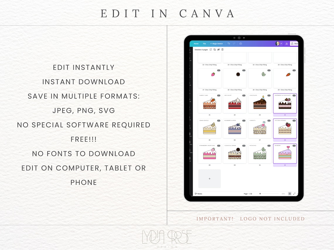Editable Cake Icons - Create Your Own Cake Icons - Cake Logo Designer ...