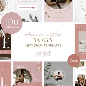 Yoga Instagram Template - Pinterest Templates - Well-being Canva ...
