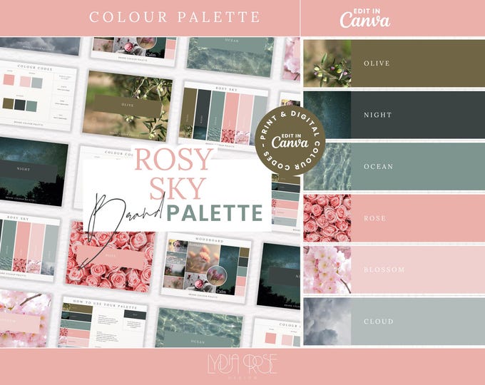 Sage Green Color Palette, Natural Color Theme, Soft Pink, Blush Rose ...