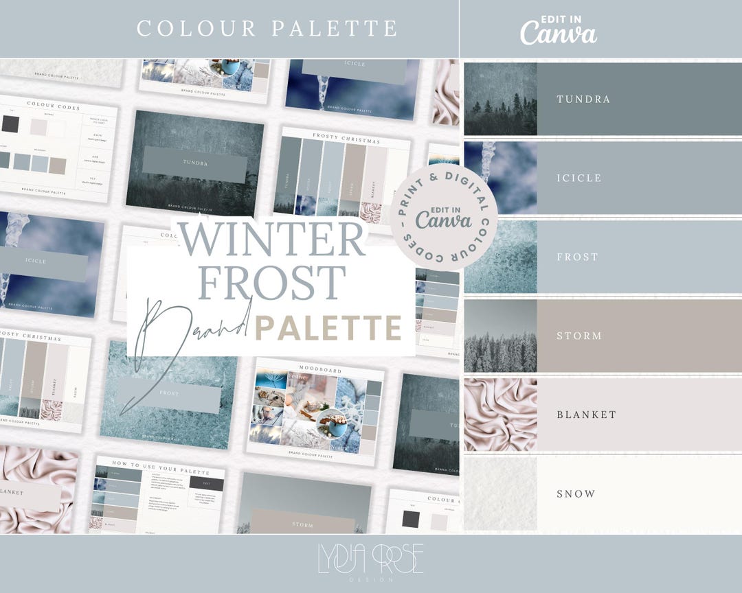 Frosty Christmas Color Palette: CMYK, RGB & Hex Codes (canva) - Etsy