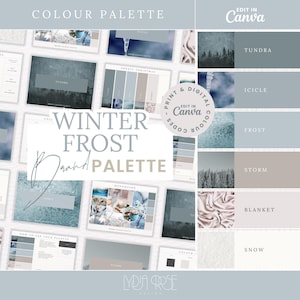 Frostige Weihnachtsfarbpalette: CMYK, RGB & Hex Codes (Canva)