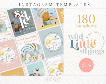 Instagram Posts Canva Templates - Animated & Carousels - Sale und Produkte für Onlineshop, E-commerce Social Media Helle Pastell Vorlagen