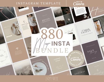 Plantillas neutrales de Instagram: Kit minimalista de redes sociales de Canva (descarga digital)