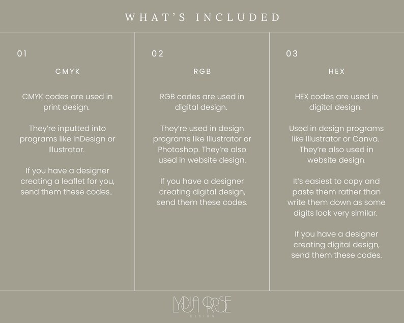 Premium Colour Palette | Feminine Colour Palette With CMYK, RGB & Hex ...