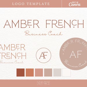 Minimalistisk logotyp Canva-mall | Redigerbar företagsvarumärkesbyggande | Gör-det-själv-logotypdesign | Modern anpassad logotypsamling | Namnlogotyp Canva-mall