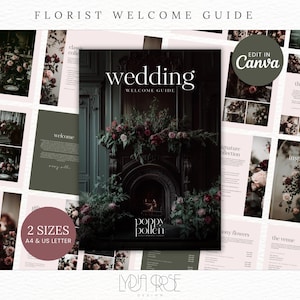 Florist Templates | Business Pricing Template | Wedding Florist Brochure Pricing Guide | Florist Service Packages | Price Lists | Edit Canva