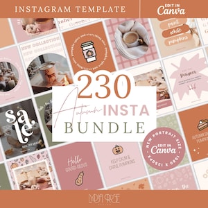 Plantillas para publicaciones de Instagram de otoño: diseños acogedores de otoño (Canva editable, descarga digital)