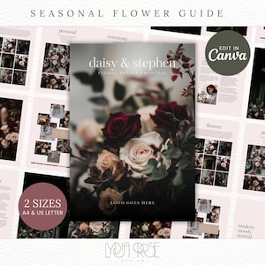 Plantillas de floristería / Tablero de ideas de diseño floral para eventos / Propuesta de negocios para bodas / Plantilla de propuesta floral / Plantilla Canva para negocios de floristería