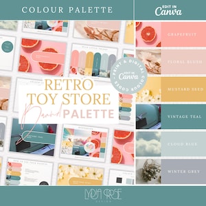 Rainbow Premium Colour Palette | Colour Palette with CMYK, RGB & Hex Codes | Designer Branding for Small Businesses | Retro Fun Colours