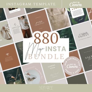 800+ Canva Instagram Template Boho | Editable Social Media Posts | Aesthetic Stories | Engagement Templates for Creators | Minimal Templates