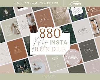 800+ Canva Instagram Vorlage Boho | Bearbeitbare Social Media Posts | Ästhetische Geschichten | Engagement-Vorlagen für Kreative | Minimale Vorlagen