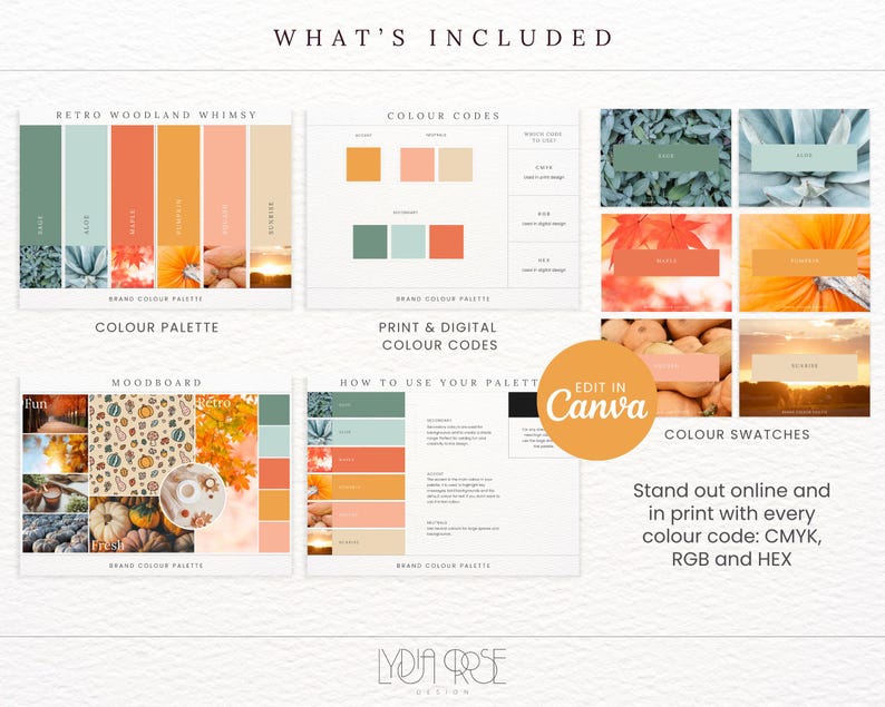 Autumn Color Palette: Retro Woodland Theme for Canva - Etsy