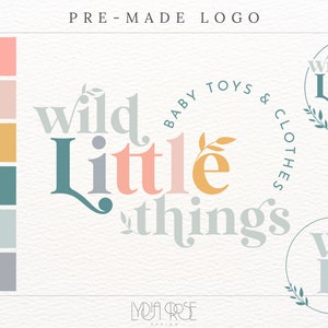 Bright Modern Logo Design -  Children&#39;s Boutique Logo - Rainbow Shop Logo - Colourful Logo Design - Affordable Logo Design for Kid&#39;s Shop