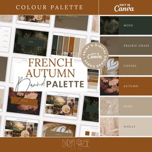 Premium Colour Palette | Colour Palette with CMYK, RGB & Hex Codes | Designer Branding for Small Businesses | Dark Green, Orange + Brown