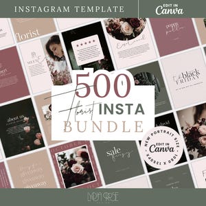 500+ Instagram Template for Florists | Editable Canva Posts for Flower Shops | Social Media Marketing | Floral Business Branding