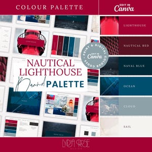 Wedding Premium Colour Palette | Colour Palette with CMYK, RGB & Hex Codes | Designer Branding for Small Businesses  Red Blue Nautical Color
