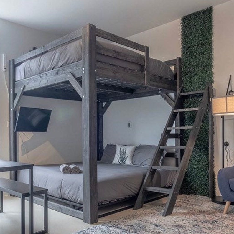 queen loft bed with stairs