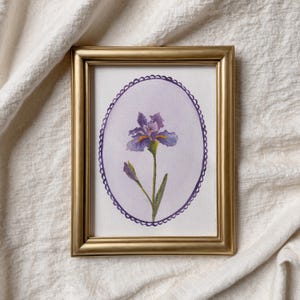 IRIS. Floral Watercolor, Original Watercolor Painting, Botanical Fine Art Print, Vintage Art Print