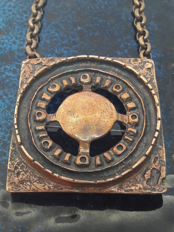 Vintage bronze necklace / brooch , Unn Tangerud .… - image 1