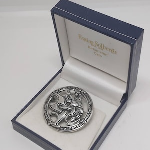 Sigmund Espeland sterling silver brooch/pendant, Snorre Series Inspired by Viking Oseberg ship Carvings, Tønsberg, Norway, Norwegian, Celtic