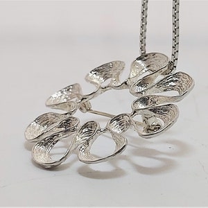 Studio Else & Paul,Norway,Sterling Silver, floral, atomic, sunburst Pendant/Brooch/Pin, brutalism. Scandinavia, Nordic, Norwegian