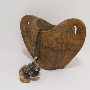Vintage 1970s Finnish &quot;Reindeer Moss&quot;  bronze pendant necklace, design Hannu Ikonen for Valo-Koru, Finland, Scandinavia, organic, tactile,