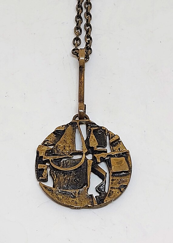 Jorma Laine bronze abstract sculptural necklace, … - image 6