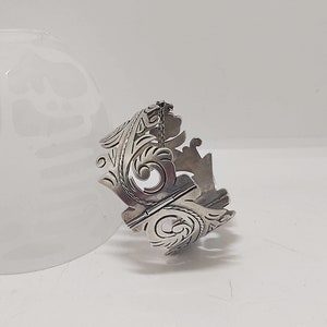 Vintage Alfredo Villasana handmade sterling silver 925 bangle  bracelet Taxco Mexico, modernistic, statement, mid-century modern, 1950-1960s