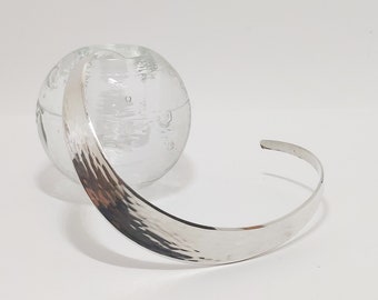 Vintage neck ring choker torque design, Alton, Scandinavian, mid-century-modern, modernist, (MCM) sterling silver, 925 , Sweden, Swedish