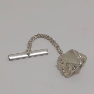 Sehr schöne Krawattennadel aus Sterlingsilber, Design Astri Holthe, Brutalist, skandinavisch, Norwegen, 1970er Jahre, organisch, modernistischer Schmuck, Natur, Flüsse