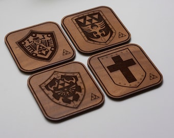 Legend of Zelda Inspired Shield Coaster Set Version 3