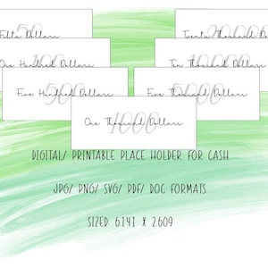 Place Holder - Minimalist | Cash Stuffing | Digital | Printable