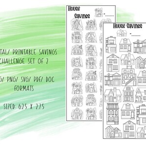 House Savings Challenge - Set of 2 | Digital | Printable