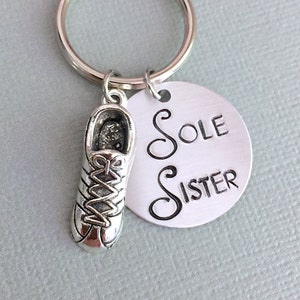Sole Sister Keychain, Sister Gift, Best Friend Gift, Runner Keychain, Shoe Keyring, Shoe Charm, Running Shoe Charm, Sport Keychain, Marathon
