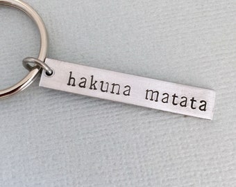 Double Sided Hakuna Matata Keychain, No Worries, Inspirational Gift, Best Friend Keyring, Graduation Gift, BFF Keychain, Mother Keychain