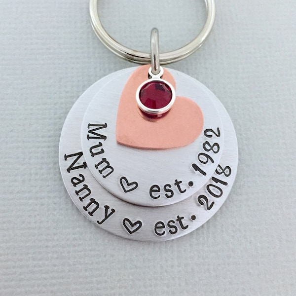 Personalized Grandma Keychain, Mother Gift, Gift for Mom, Mothers Day, Pregnancy Announcement, Baby Shower Gift, Best Grandma, Nana Gift